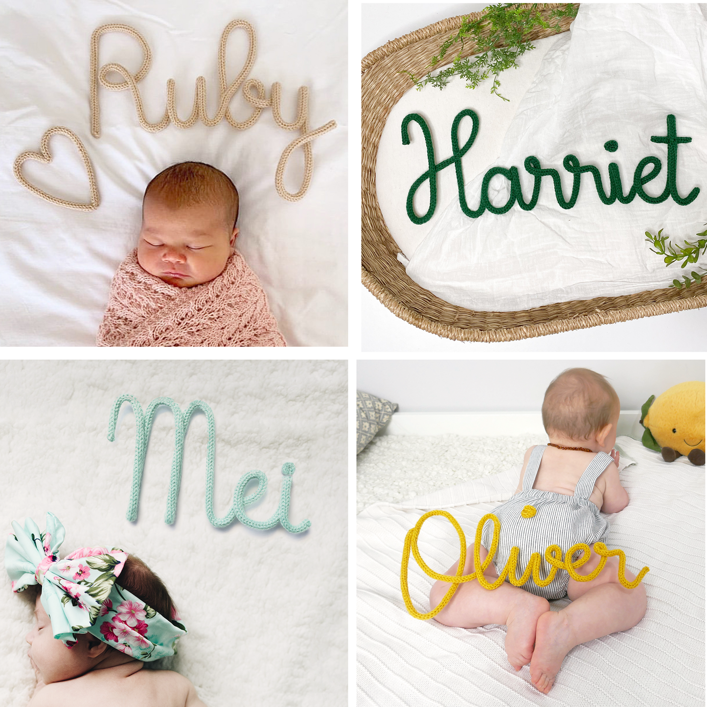 Custom Made Knitted Name