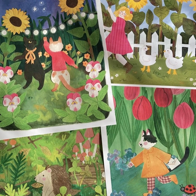 Hedgehog stroll illustration by Gemma Kirschner