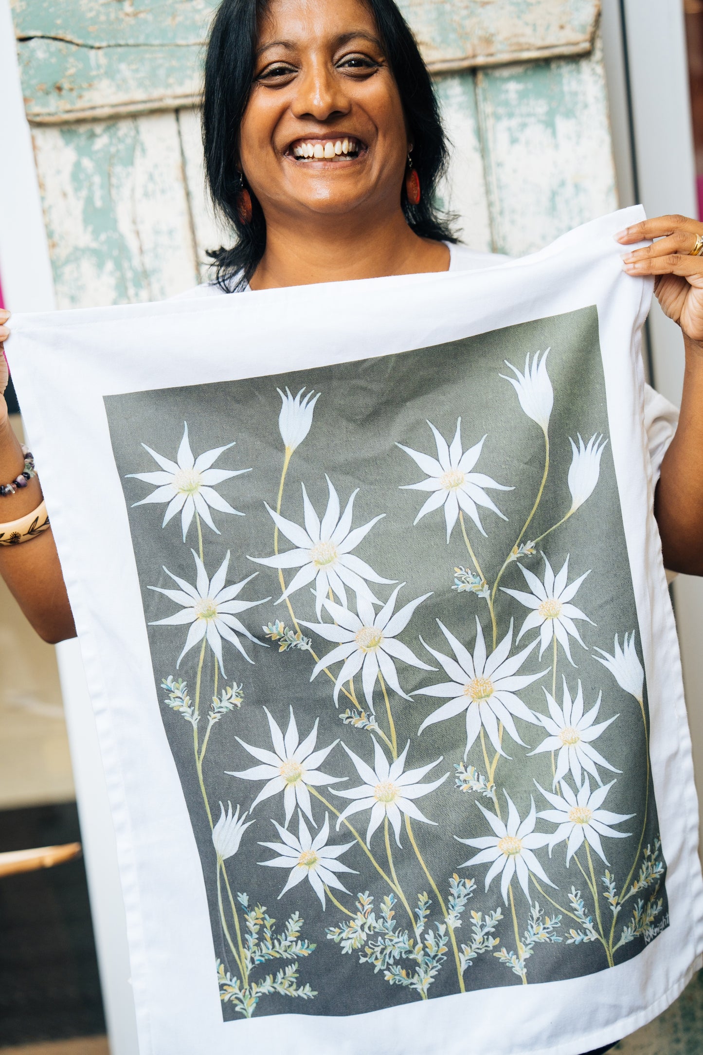 Australian Flower tea towels