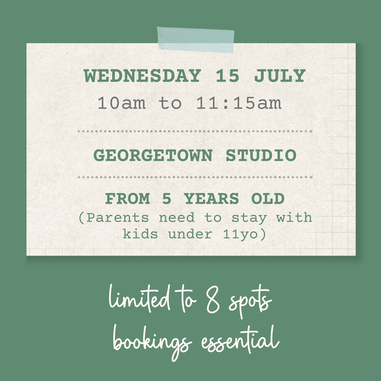 Kids Terrarium Workshop – Georgetown Studio - Wednesday 15 July