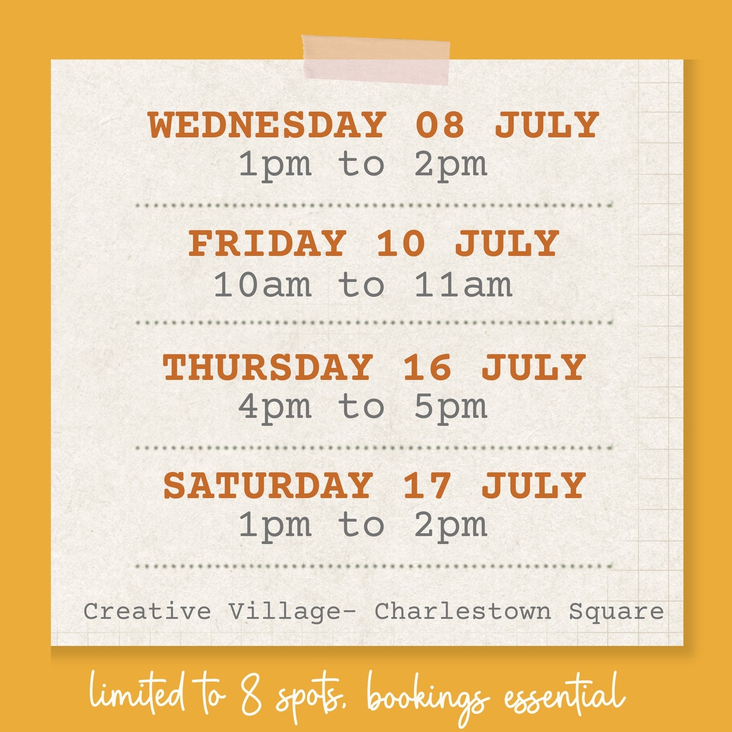 Knitted name workshops for kids!