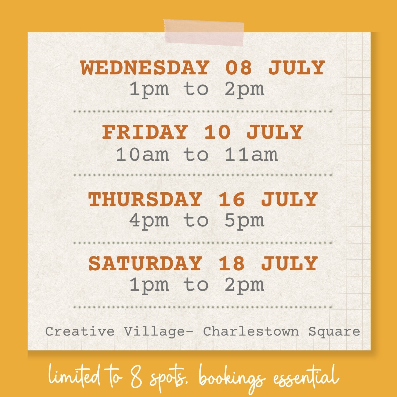 Knitted name workshops for kids!