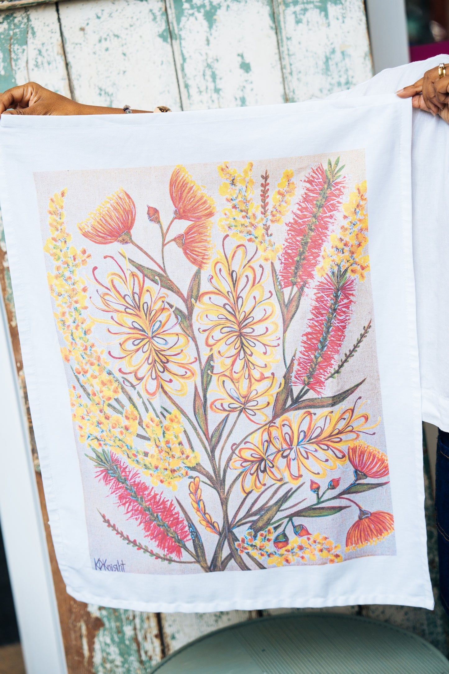 Australian Flower tea towels