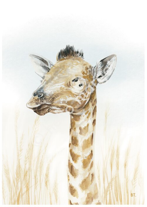 Giraffe artwork by Hello Margot artist Bryony