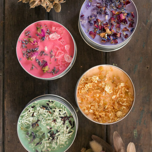 CRYSTAL+AND+FLORAL+CANDLES