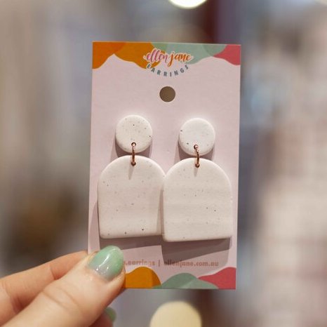 Speckled White Earrings