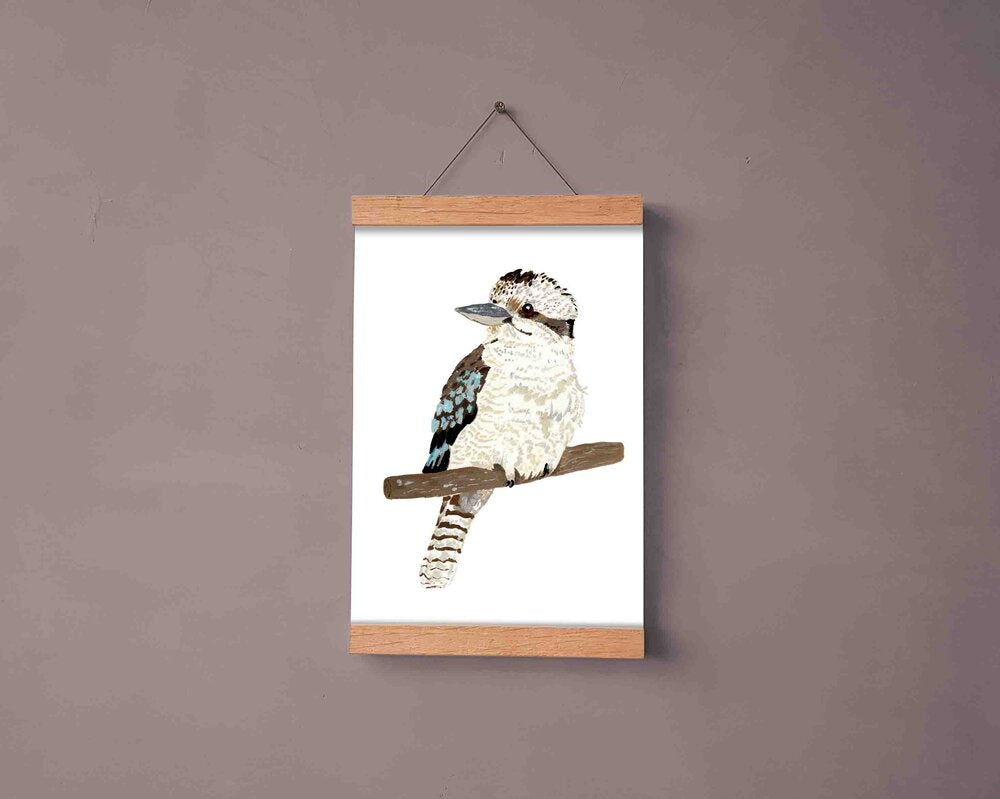 Kookaburra artwork hanging on a wall