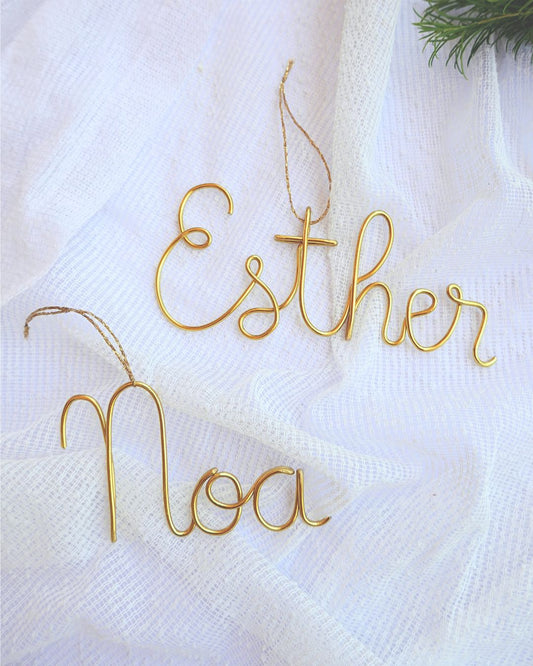 Wire name ornament for Christmas tree