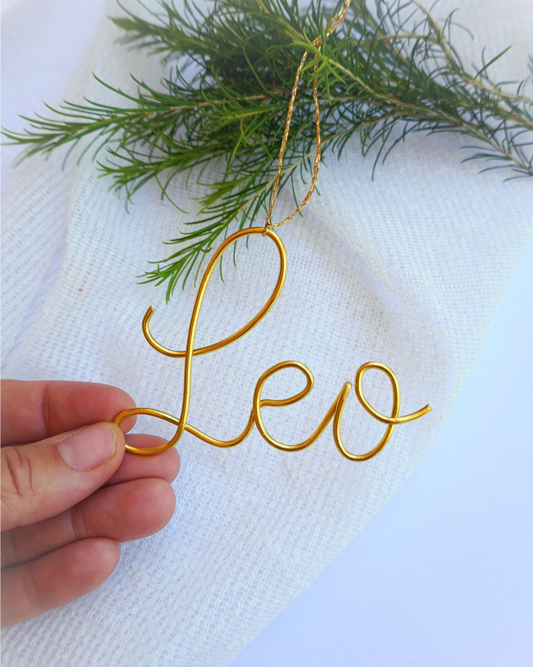 Wire name ornament for Christmas tree