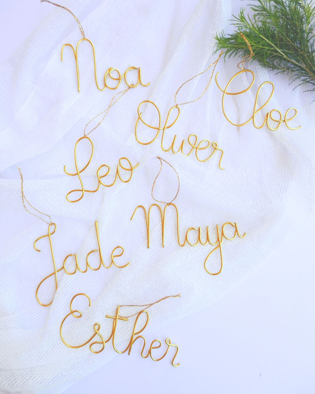 Wire name ornament for Christmas tree