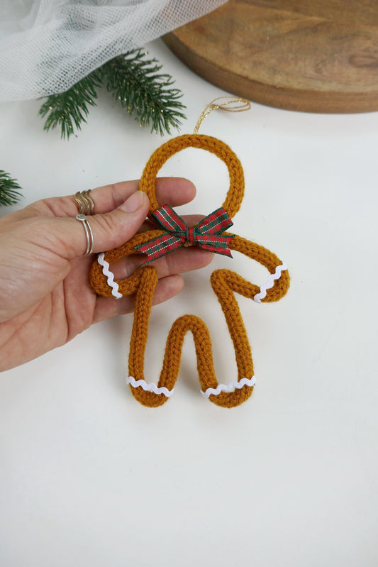 Mini Knitted Gingerbread Man Ornament