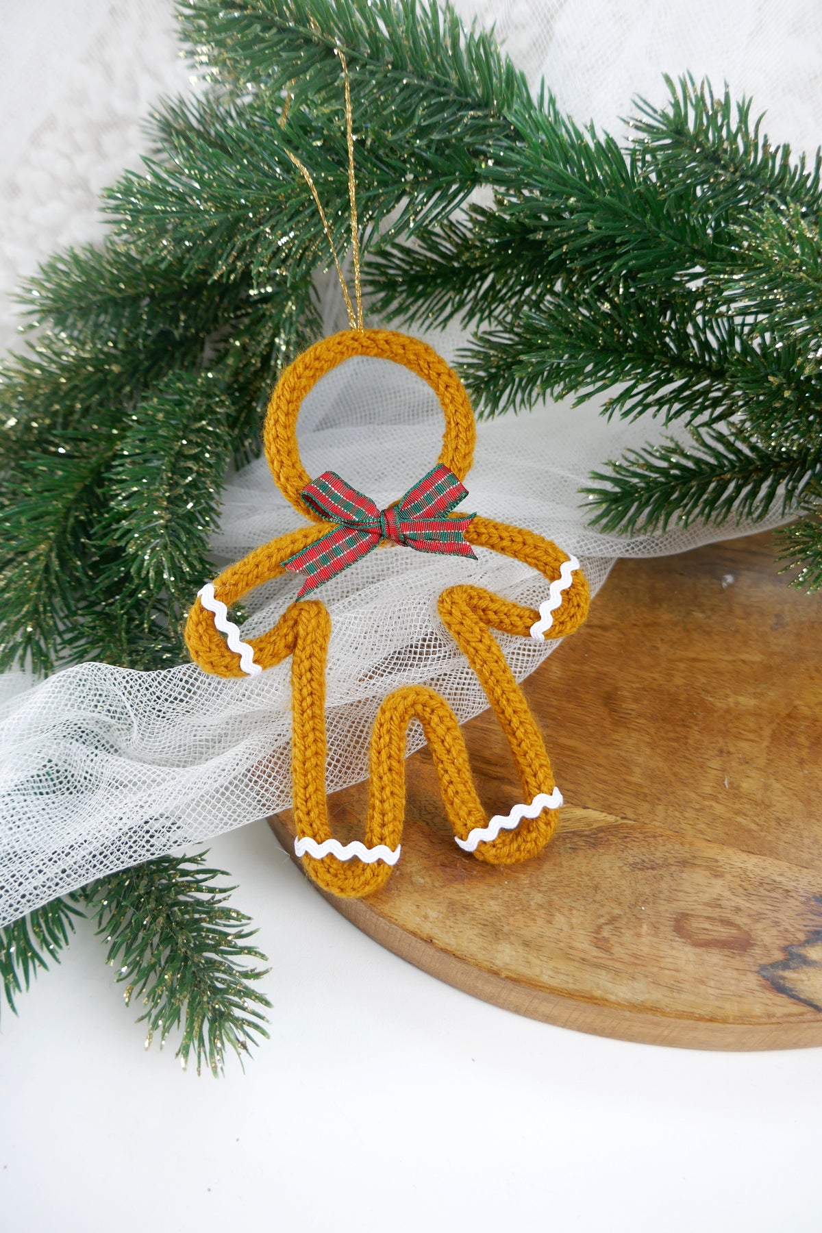 Mini Knitted Gingerbread Man Ornament