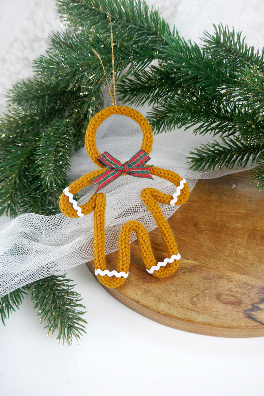 Mini Knitted Gingerbread Man Ornament