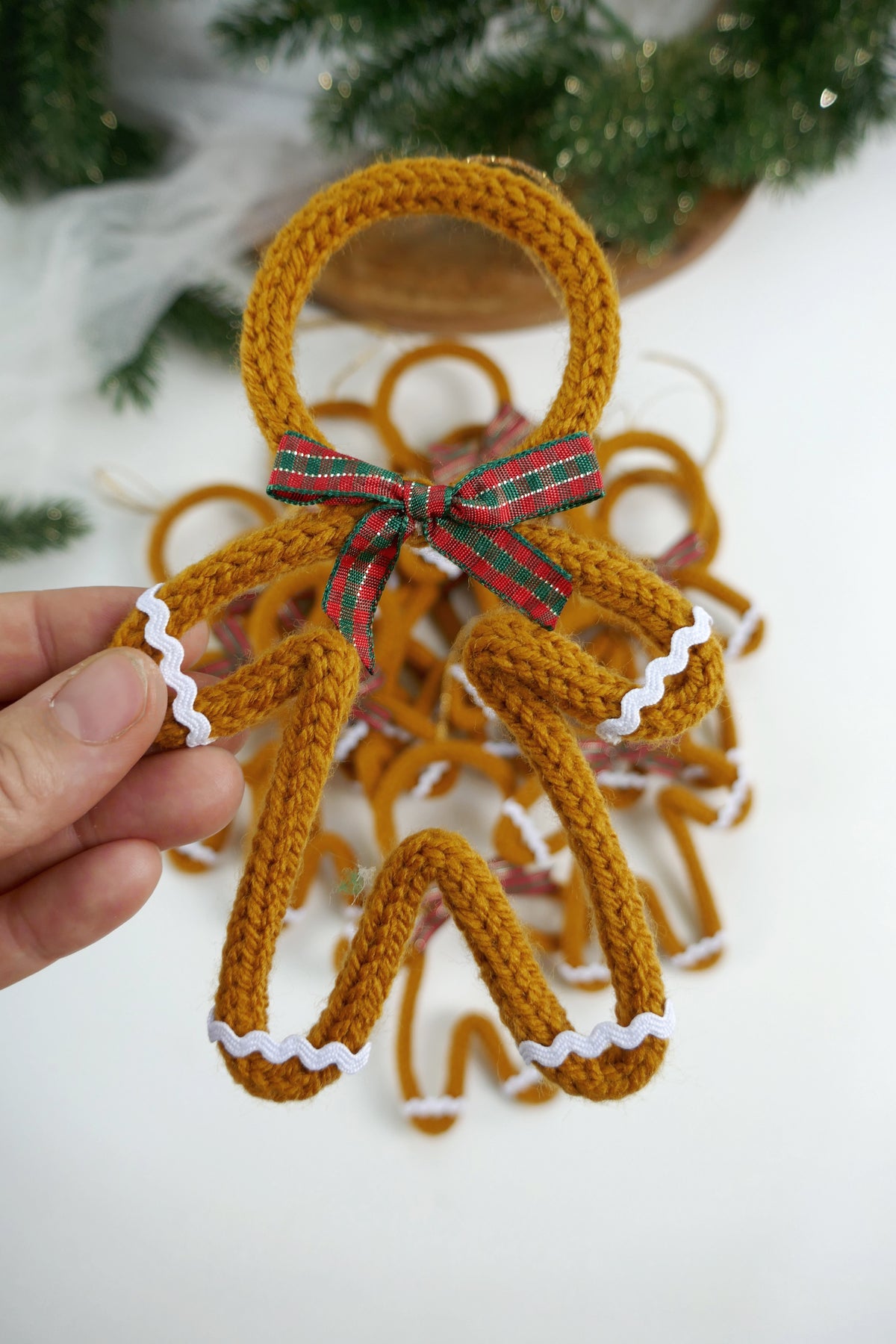 Mini Knitted Gingerbread Man Ornament