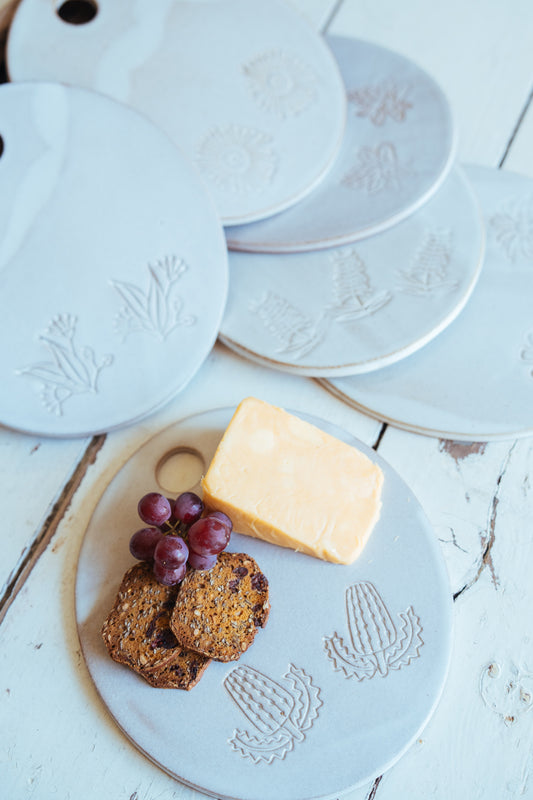 Handmade Ceramic Platter - Australian flowers collection