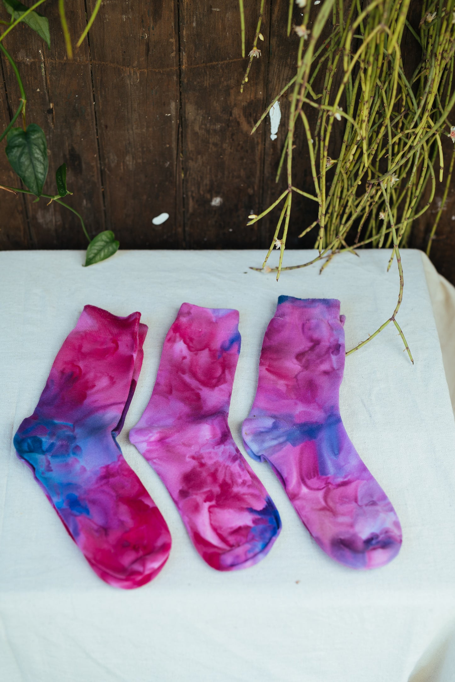 Socks ice dyed