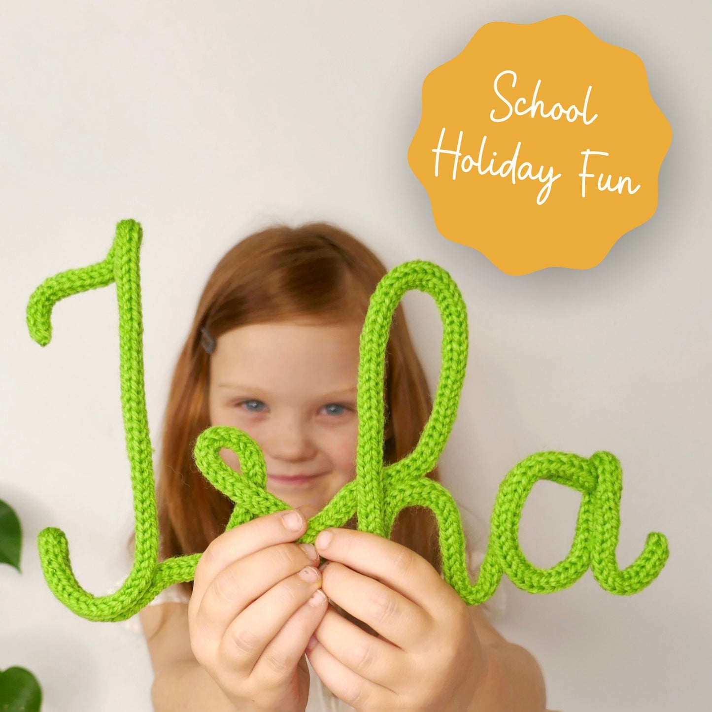 Knitted name workshops for kids!