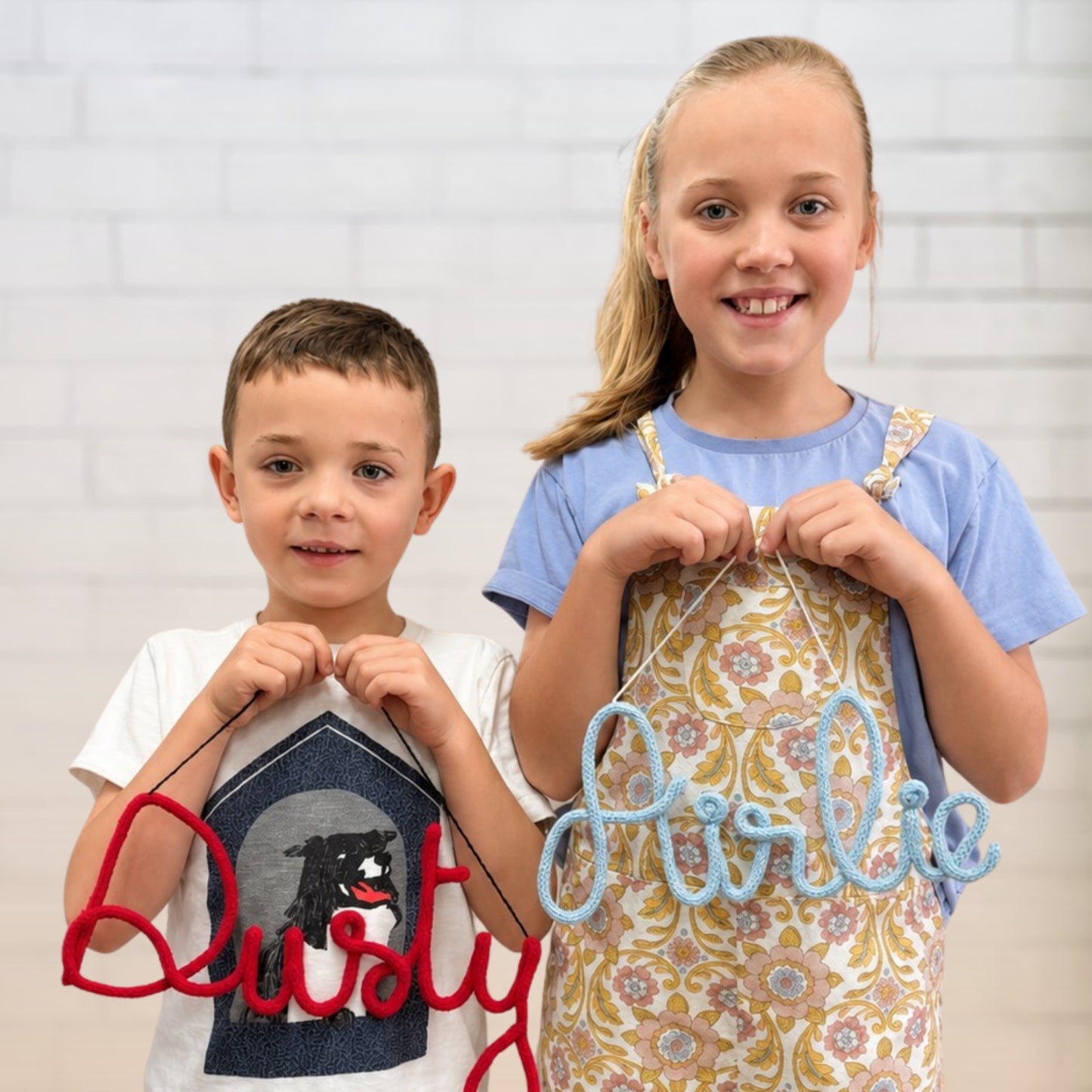 Knitted name workshops for kids!