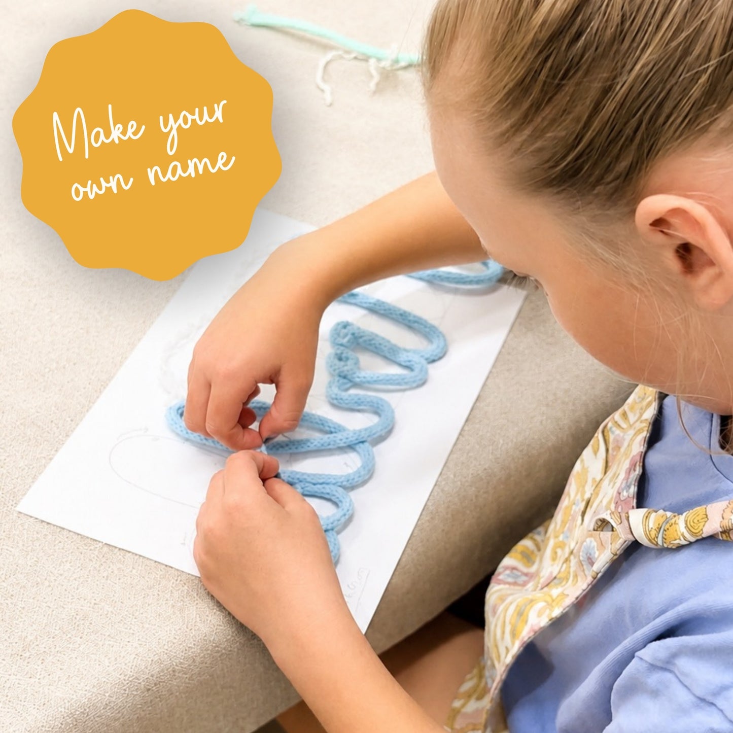 Knitted name workshops for kids!